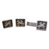 Image 1 : Mexico Sterling Horseman Cufflink Tie Bar Set