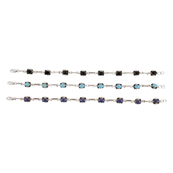CC VN Navajo Sterling Multistone Bracelet Lot