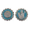 Image 1 : JPM Mexico Sterling Turquoise Brooch Pendant Pair