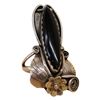 Image 2 : Lawrence Baca Southwestern Sterling Onyx Leaf Ring