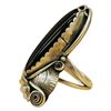 Image 3 : Lawrence Baca Southwestern Sterling Onyx Leaf Ring