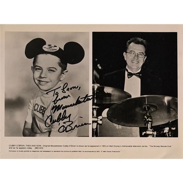Disney Mouseketeer Cubby O'Brien signed photo