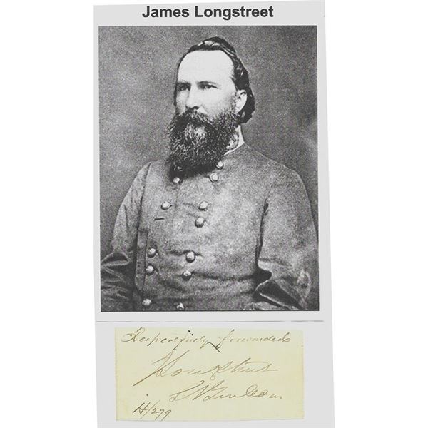 Confederate General James Longstreet Signed Civil War Signature Cut