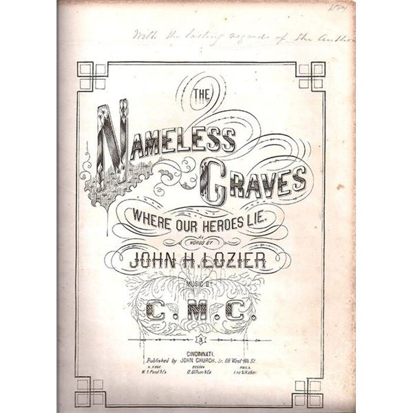 John H. Lozier RARE Civil War signed Sheet Music