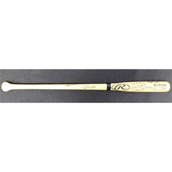 California Angels Jay Johnstone Rex Hudler Bob Grich +1 Signed Bat JSA Authentic