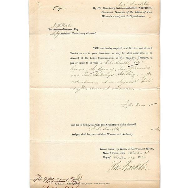 Artic Explorer Sir John Franklin Signed Document