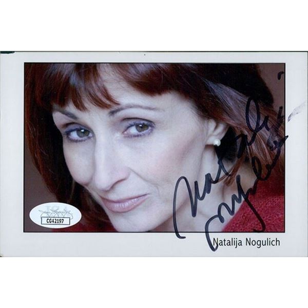 Star Trek: The Next Generation Natalija Nogulich Signed 4x5 Cardstock Promo Photo JSA Authenticated