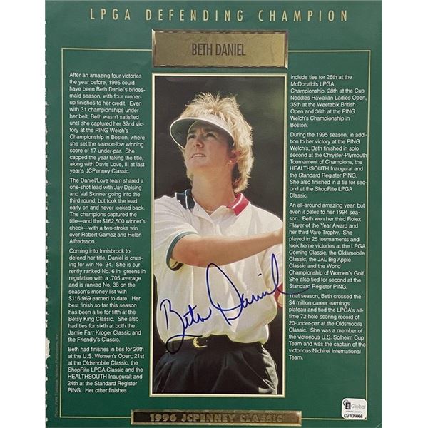1996 JCPenny Classic Beth Daniel signed profile page