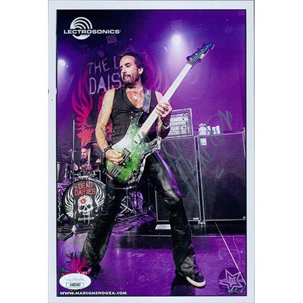 Journey Bassist Marco Mendoza Signed 6.5x9.5 Promo Photo JSA Authenticated
