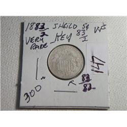 1883/2 SHIELD NICKEL