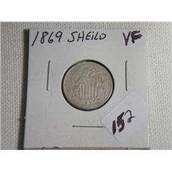 1869 SHIELD NICKEL