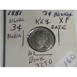 1881 3 CENT NICKEL
