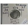 Image 1 : 1881 3 CENT NICKEL
