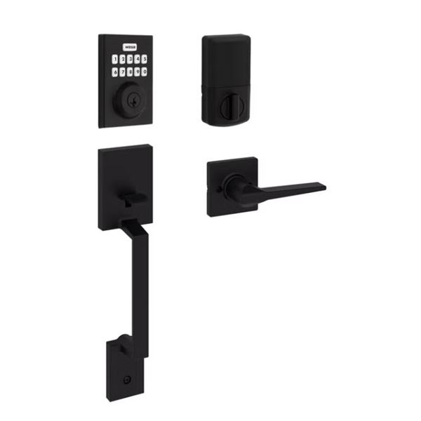 NEW WEISER ELECTRONIC DEADBOLT & HANDLE SET COMBO PACK - RETAIL $289