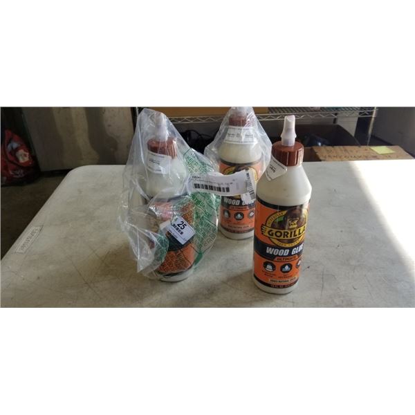 3 BOTTLES GORILLA WOOD GLUE. 532 ML PER BOTTLE