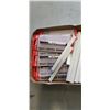 Image 3 : TRAY OF ALUMINUM POCKET LEVELS AND SHOP PENCILS