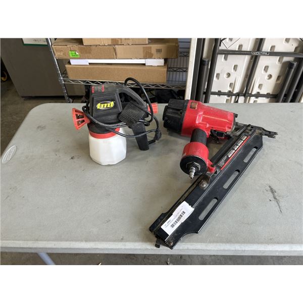 FRAMING NAILER AND ELECTRIC SPRAY GUN. WORKING