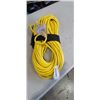 Image 1 : APPROX 100 FOOT HEAVY DUTY LIGHTED YELLOW 3 OUTLET EXTENSION CORD. 12AWG/3C