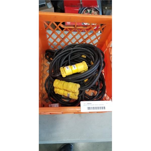 CRATE OF 6 SHORT HEAVY GAUAGE EXTENSION CORDS