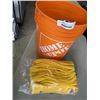Image 1 : NEW HOME DEPOT BUCKET AND LARGE PACK OF RUBBER GLOVES