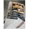 Image 1 : TABLE TOP PUNCH, AND 2 BINS OF PARTS AND HARDWARE