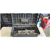 Image 1 : BLACK PLASTIC TOOLBOX WITH LARGE BOLTS & ANCHORS