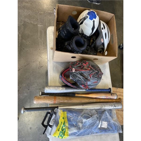 ASSORTED SPORTS EQUIPMENT INCLUDING FULL FACE HELMET