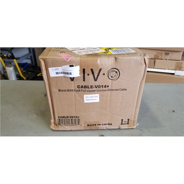 VIVO BLACK 500FT CAT 6 FULL COPPER OUTDOOR ETHERNET CABLE