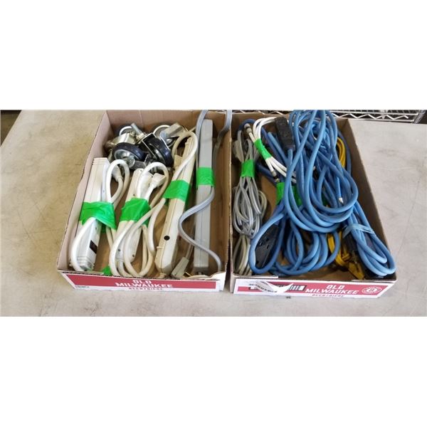 2 TRAYS OF EXTENTSION CORDS