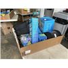 Image 2 : TRAY OF BETTER BOAT ITEMS INCLUDING TRAILER HITCH BALL MOUNT, ADJUSTABLE BOAT SEAT PEDESTAL, BILGE P