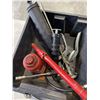 Image 3 : TOTE INCLUDING GREASE GUN, BOTTLE JACK, PARTS ORGANIZER WITH CONTENTS