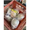 Image 3 : 2 CRATES OF SAFETY MASKS, WIRE, CAUTION TAPE AND MORE