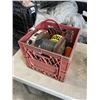 Image 4 : 2 CRATES OF SAFETY MASKS, WIRE, CAUTION TAPE AND MORE
