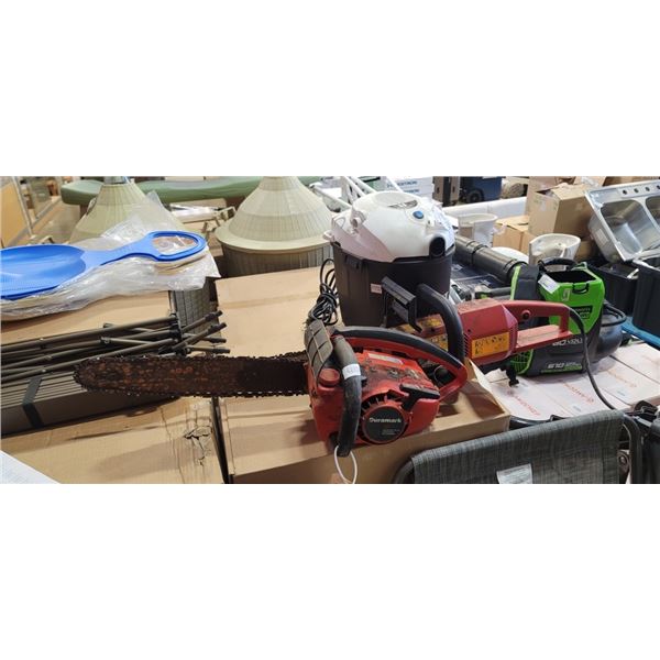 HART SHOPVAC WORKING NEEDS HOSE, JONSERED ELECTRIC CHAINSAW CS 2116 EL AND DURAMARK GAS POWERED CHAI
