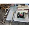 Image 1 : LOT OF FISHING GEAR - RODS, LARGE NET, AND TACKLE BOX