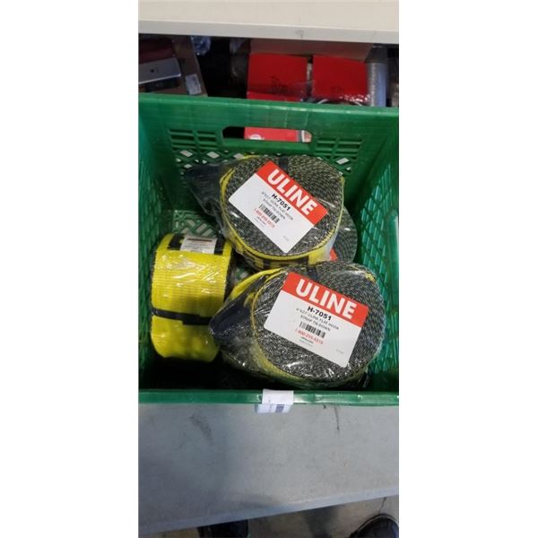 5 NEW ULINE 4X27 FLAT HOOK STRAP TIE DOWNS