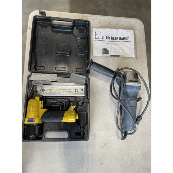 BOSCH ANGLE GRINDER AND A CASED BRAD NAILER