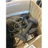 Image 3 : 2 10LB WEIGHTS,  VINTAGE MEAT GRINDER AND ASSORTED BASKETS