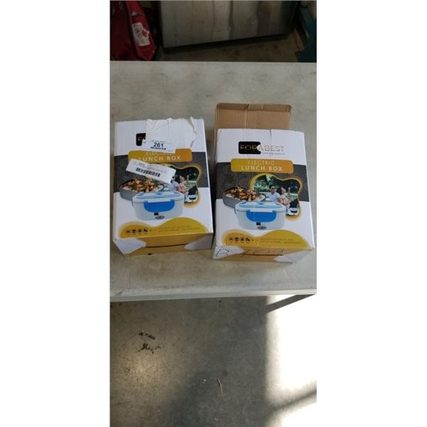 2 BLUE FORABEST ELECTRIC LUNCH BOXES