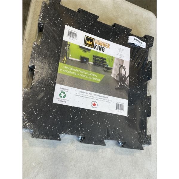 7 BRAND NEW / SEALED PACKS RUBBER TILE FLOOR TILES - 10 TILS PER PACK, 19" x 19" TILES, 23 SQ/FT PER
