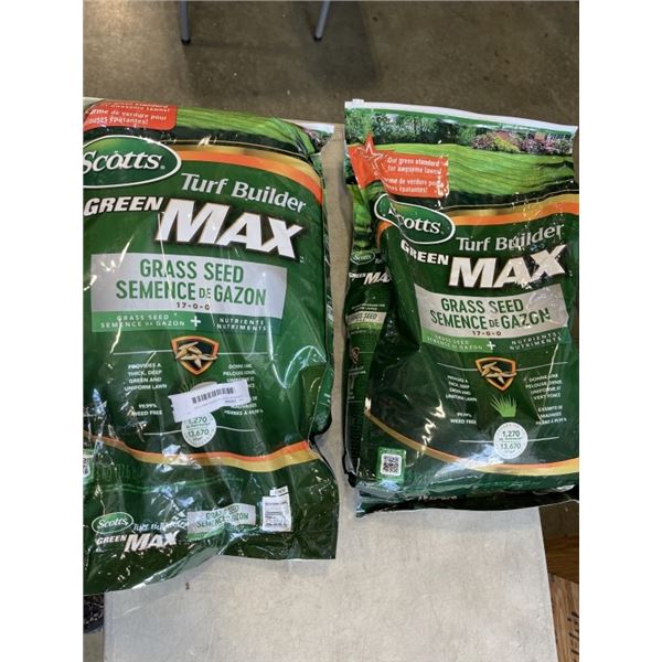 2 BAGS OF SCOTTS GREEN MAX TURF BUILDER LAWN SEED