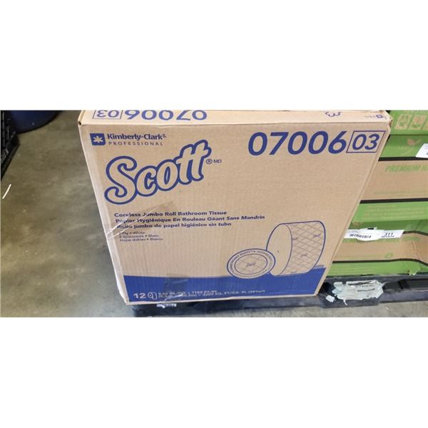 NEW CASE SCOTTS JUMBO TISSUE ROLLS - 12 ROLLS OF 1150FT
