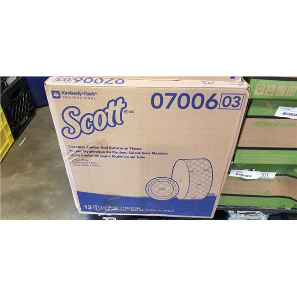 NEW CASE SCOTTS JUMBO TISSUE ROLLS - 12 ROLLS OF 1150FT