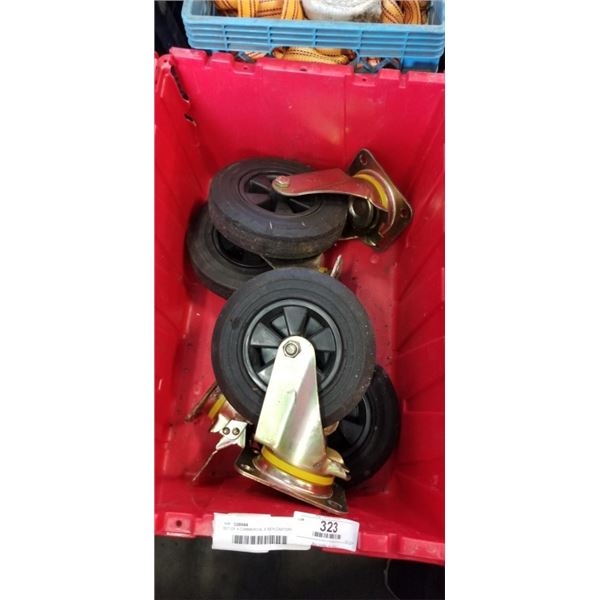 SET OF 4 COMMERCIAL 8 INCH CASTORS, 2 LOCKING