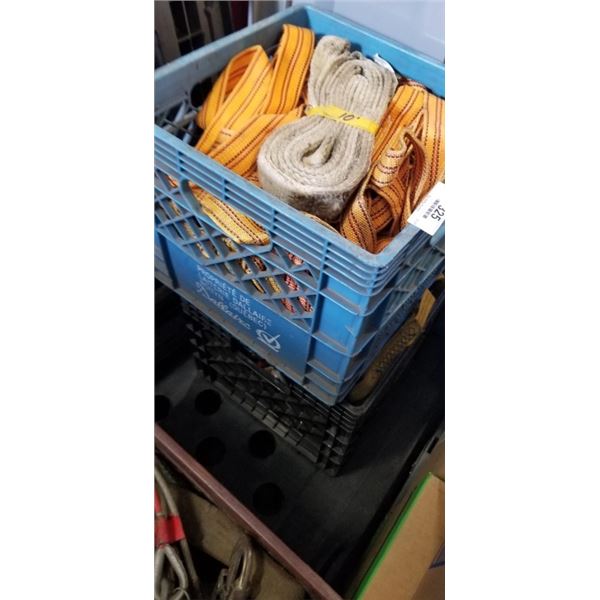 CRATES OF STRAPPING AND SAFETY HARNESSES