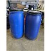 Image 1 : 2 LARGE BLUE PLASTIC BARRELLS WITH LIDS