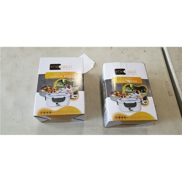 2 GRAY FORABEST ELECTRIC LUNCH BOXES