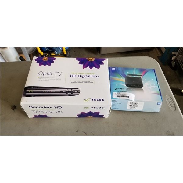 TELUS OPTIC BOX AND WIRELESS HOME HOME BOX