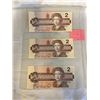Image 2 : 3 MINT 1986 CANADIAN $2 BILLS IN SEQUENCE 729-731 LAST ISSUE