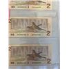 Image 3 : 3 MINT 1986 CANADIAN $2 BILLS IN SEQUENCE 729-731 LAST ISSUE